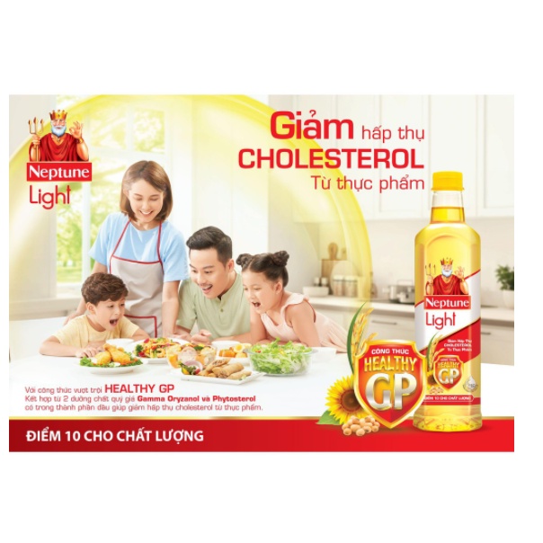 Combo 2 Chai x 1 Lít Dầu Ăn Neptune Gold Light