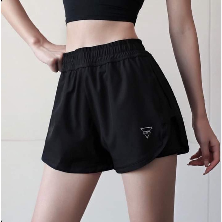 Quần đùi nữ 2 lớp, quần short, quần tập gym yoga | BigBuy360 - bigbuy360.vn