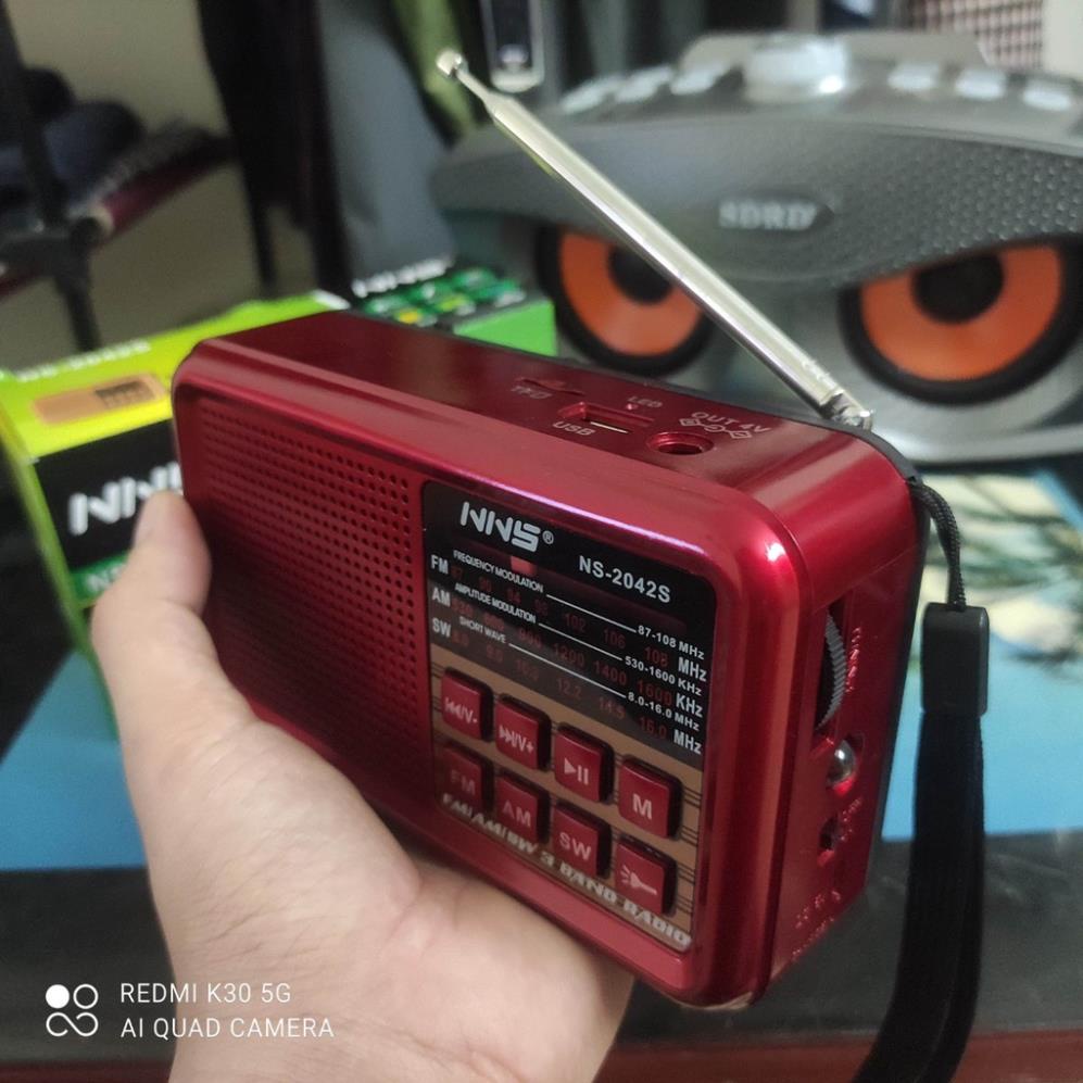 Đài Radio Cổ Năng Lượng Mặt Trời NNS NS-2042S kết nối bluetooth, Nghe solo TWS, nghe thẻ nhớ, USB, FM, AM, SW - BH 1 năm