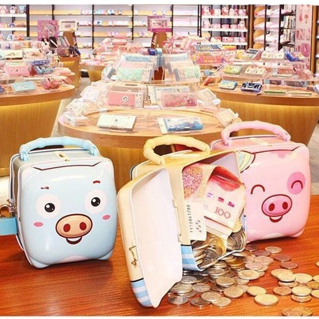 HEO ĐỰNG TIỀN TIẾT KIỆM CÓ Ổ KHÓA NHỎ GỌN SIÊU DỄ THƯƠNG