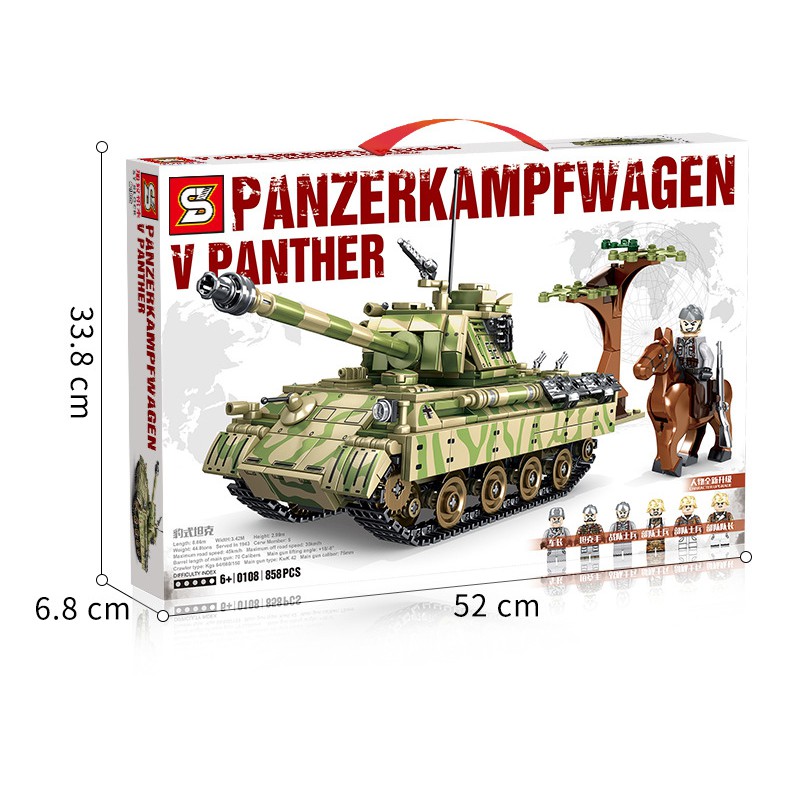 Đồ chơi Lắp ráp Xe Tăng Panzerkamfwagen V Panther - SY0108 German Tank - Mô hình thông minh - Xếp hình thông minh