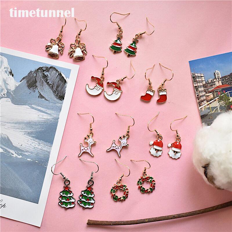 Bông Tai Dáng Dài Hình Ông Già Noel / Người Tuyết Thời Trang Giáng Sinh Cho Nữ