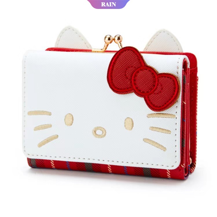 Ví Da PU 11Cm Họa Tiết Hoạt Hình My Melody Hello Kitty Cinnamoroll Pom Pom Purin Kawaii Có Khóa Kéo Dễ Thương Cho Nữ [Srain]