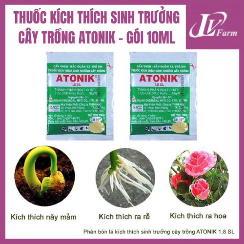 Thuốc Kích Thích Sinh Trưởng Nảy Mầm, Ra Rễ Cây Trồng Atonik 1.8SL (1gói 10ml)