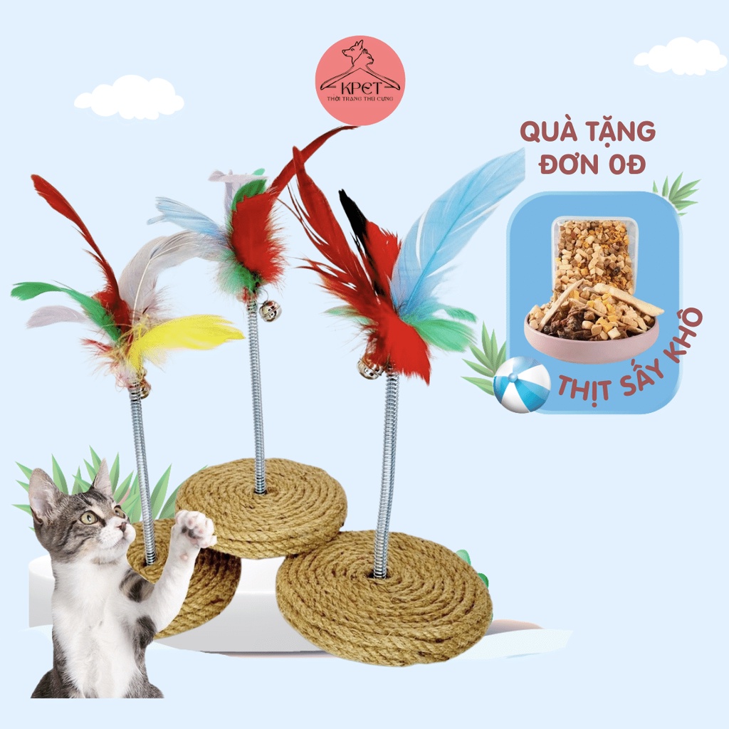 Bàn Cào Móng Mèo Lông Vũ Đồ Chơi Bàn Cào Móng Co Giãn Hình Vui Nhộn Giúp Giải Trí Giảm Stress