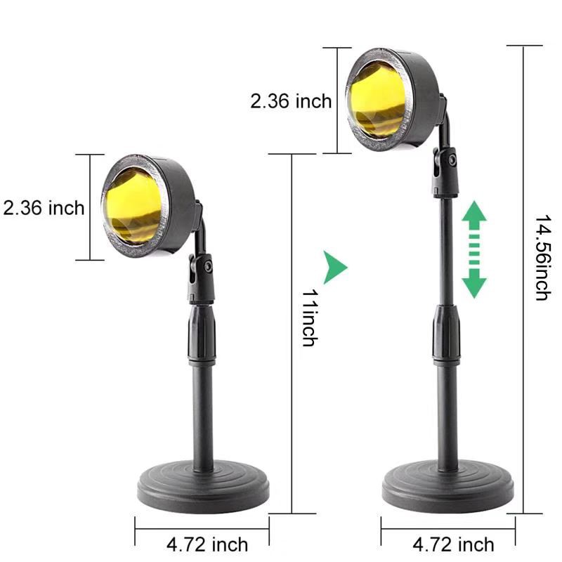 Tiktok Đèn sàn LED đứng chiếu cầu vồng/hoàng hôn hỗ trợ quay tiktok chất lượng cao Đèn sàn chiếu hoàng hôn/mặt trời/cầu vồng trang trí hiện đại Sunset Projector Floor Lamp