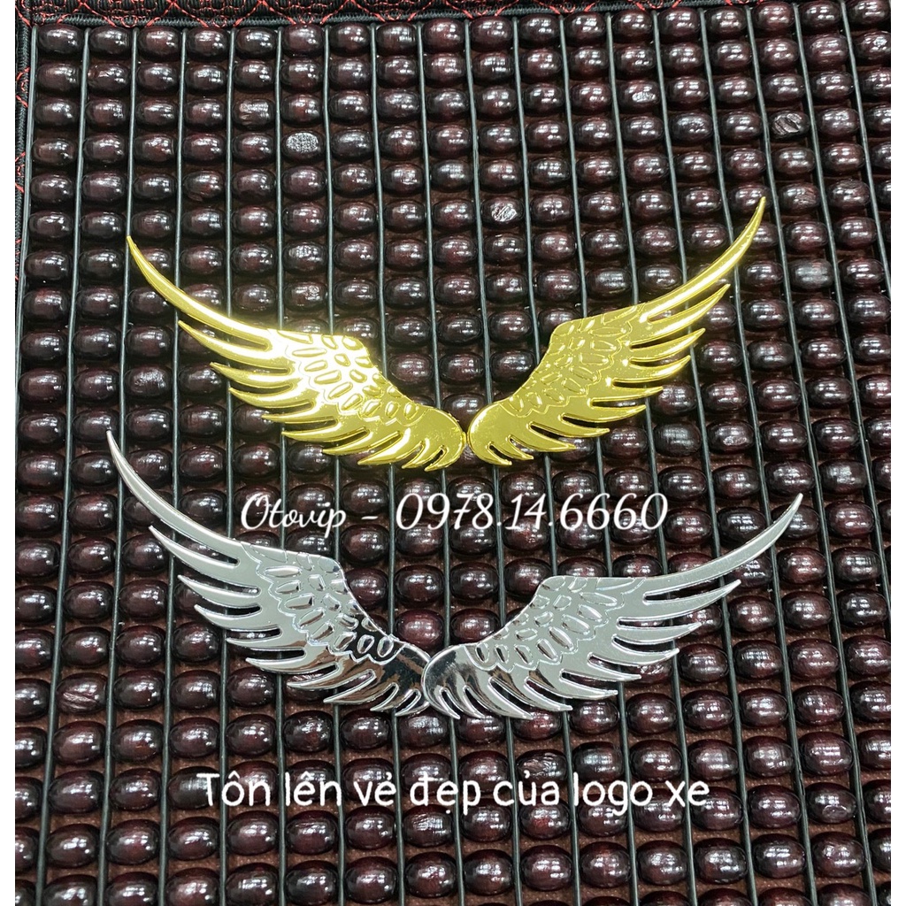 Đôi cánh thiên thần, biểu tượng cánh chim trang trí logo xe ô tô 2 màu bạc,vàng