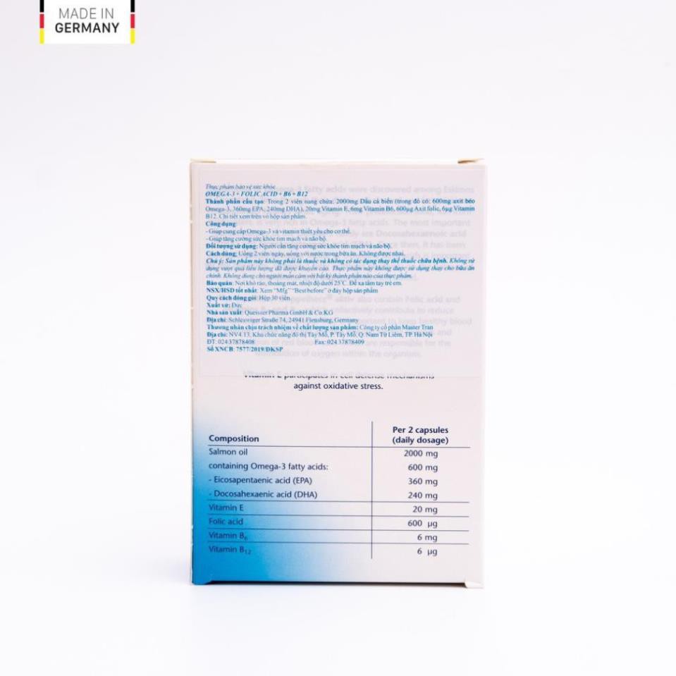 Viên uống tăng cường thị lực, tim mạch và não bộ Doppelherz aktiv Omega-3 + Folic Acid | BigBuy360 - bigbuy360.vn