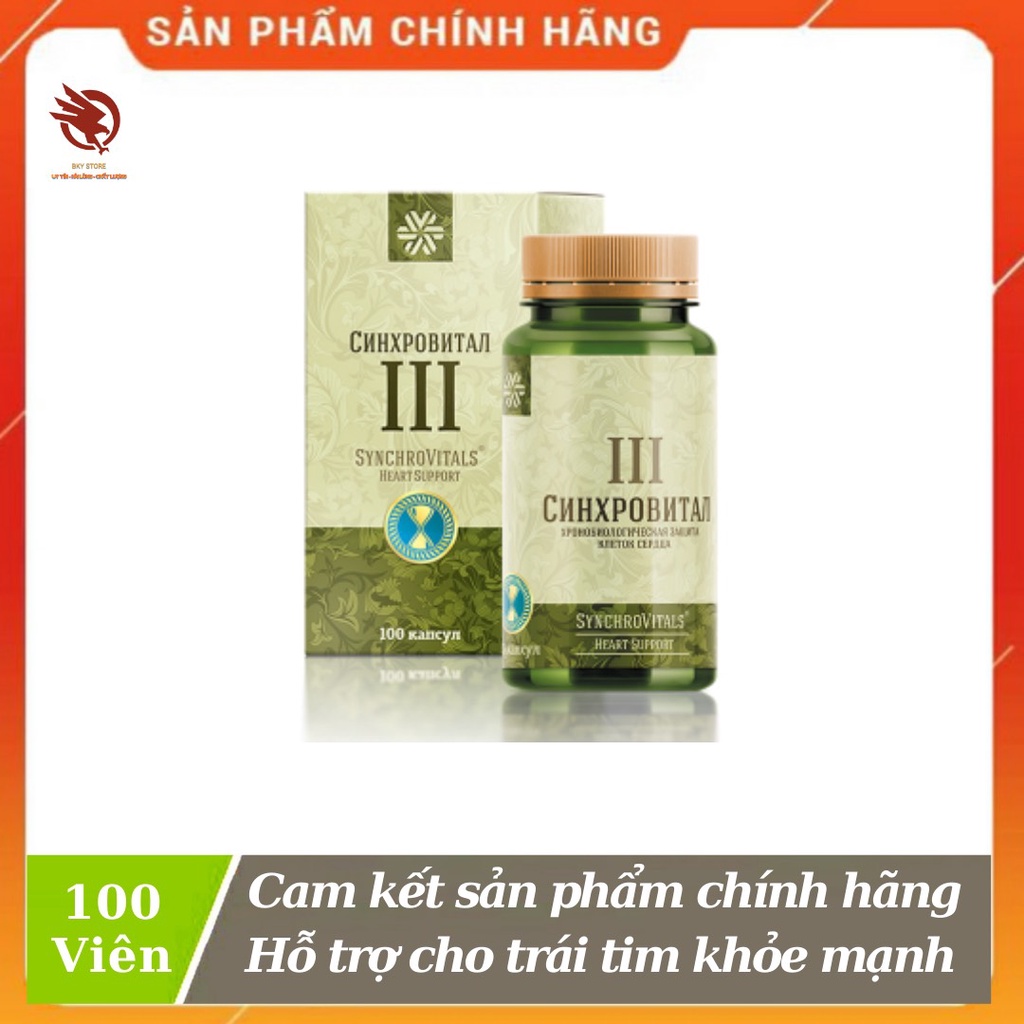 [ CHÍNH HÃNG ] - Synchrovitals III Siberian Health, tác dụng hỗ trợ sức khỏe cho trái tim khỏe mạnh - Hộp 100 viên