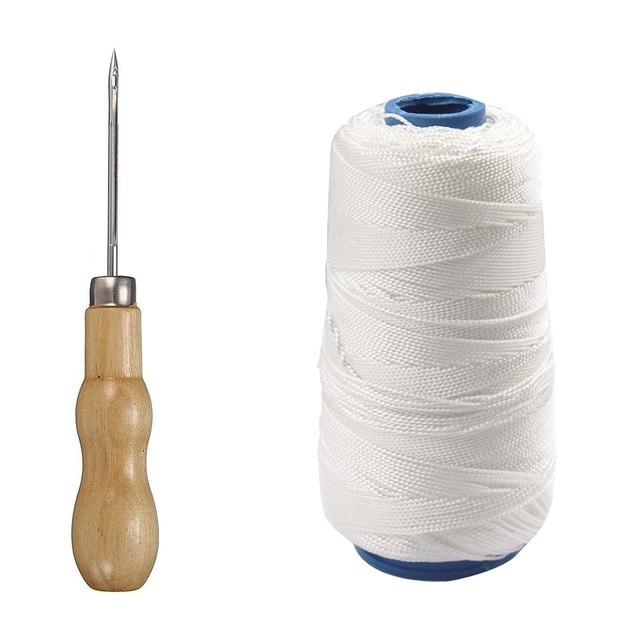 Cuộn Chỉ May Đồ Da Dài 300M &amp;amp; Dụng Cụ Hỗ Trợ May Vá Thủ Công Bằng Gỗ Chất Lượng Cao
