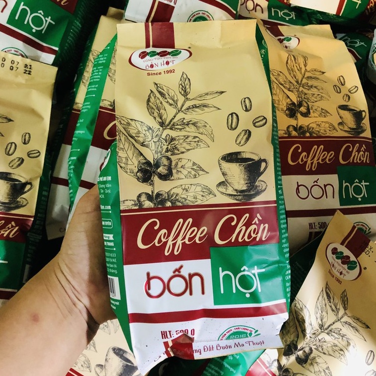 Cà phê phối trộn đậm 500gr thơm ngon đậm đà ( Thương hiệu cà phê Bốn Hột Cty Anh Em)