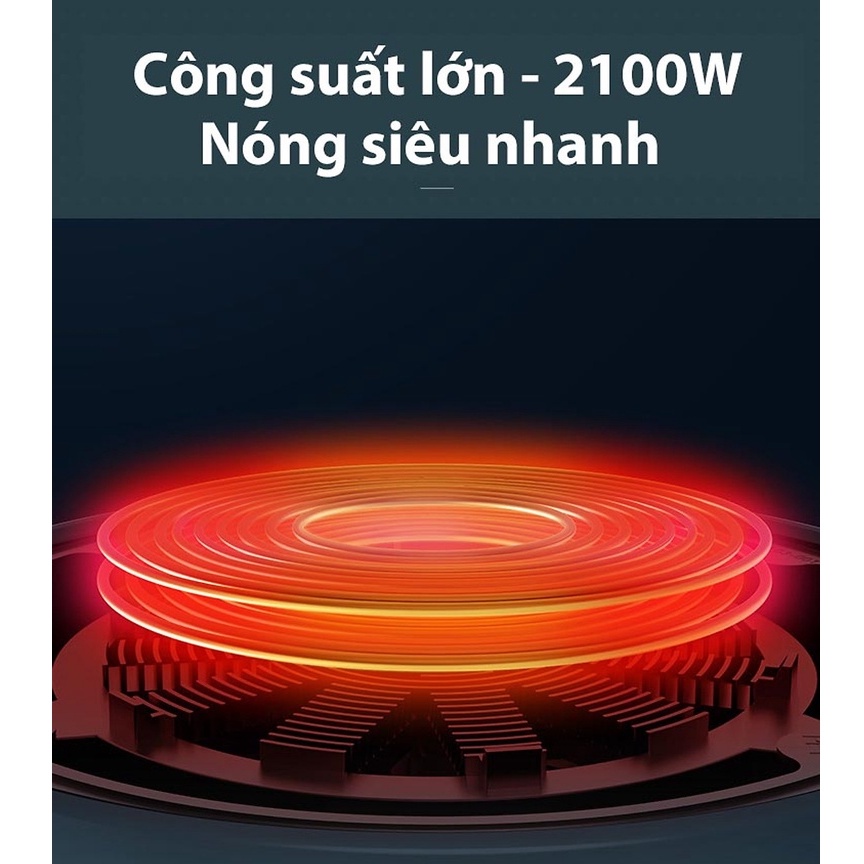 Bếp điện từ đơn cảm ứng nhiệt thông minh, bếp từ công suất 2100W bảo hành 12 tháng siêu tiện lợi cho gia đình