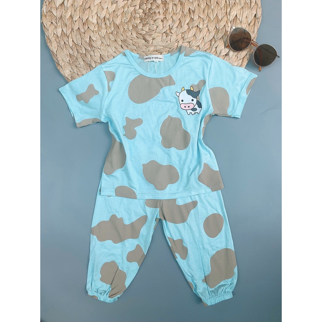 [Bé 7-30kg] Bộ Tay ngắn quần dài ráp lăng thun lạnh cho bé trai, bé gái [ HÀNG CHUẨN ]