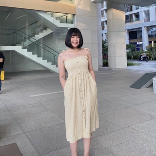 Đầm smocking 2 trong 1: đầm nơ vai hoặc đầm ống DOKESI (có bigsize) - Kate Dress
