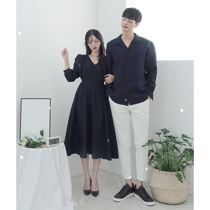 LAD ĐỒ ĐÔI NAM NỮ THỜI TRANG GỒM SƠ MI NAM VÀ ĐẦM VÁY NỮ VẢI ĐẸP CHUẨN SHOP