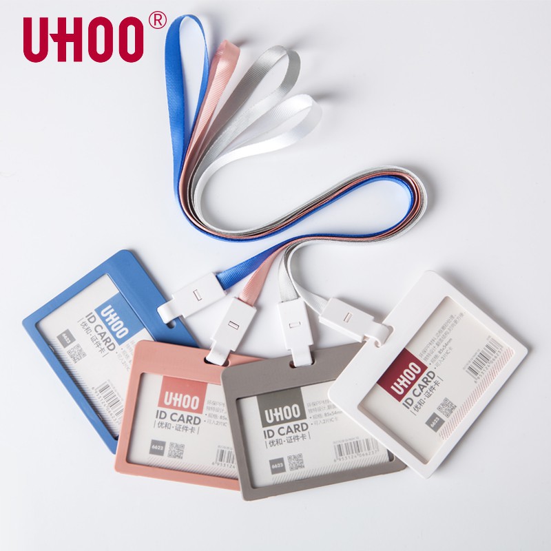 Hộp đựng thẻ ID UHOO có dây buộc 10mm Hộp đựng tên thẻ học chống nước