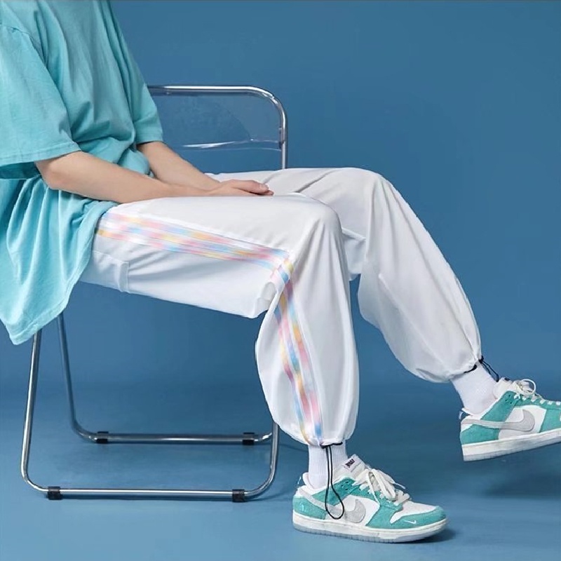 Quần Dài Thể Thao Kẻ Sọc Hai Bên Phong Cách Nhật Bản Cho Nam