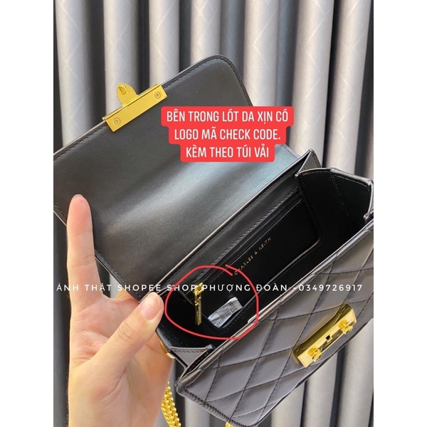 Túi C.K XUẤT khuy nhọn trần trám size 19cm
