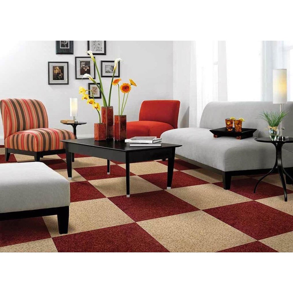 Thảm nỉ ghép đế cao su 50x50 trải sàn, thảm trải văn phòng cao cấp