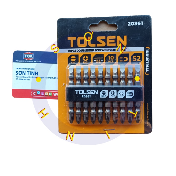 Tô vít 2 đầu Tolsen 20361 ( + ) &amp; ( - ) bake dẹp