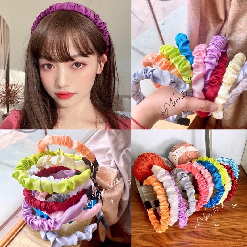 Băng đô cài tóc vải nhiều mẫu TÍM STORE phụ kiện tóc phong cách hàn