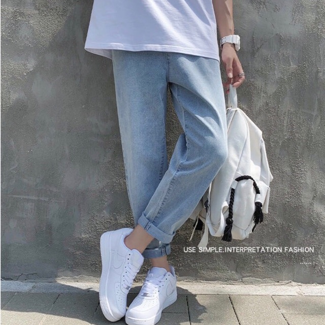 Quần Jean Baggy Nam Cạp Chun Dáng XXWE Suông Rộng - Chất Bò Mặc Thoải Mái - Thêu XXWE Local Brand