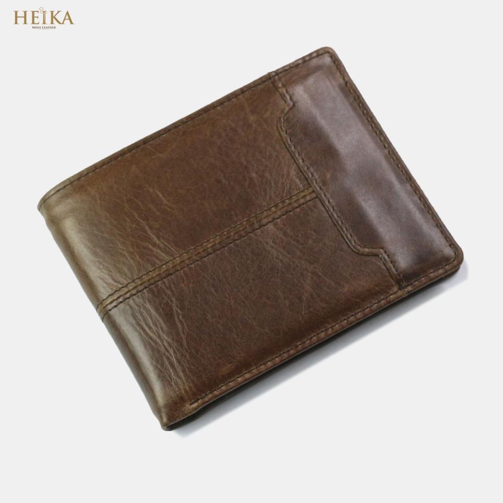 Ví nam ngang da bò pullup cao cấp thương hiệu Heika. !