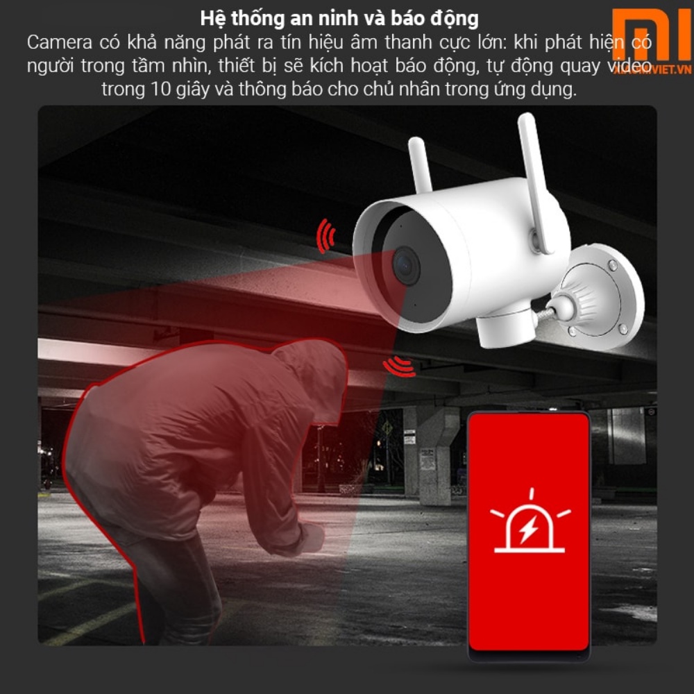 Camera ngoài trời Xiaomi IMILAB xoay 270 độ EC3 2K quốc tế, chống nước cực tốt, khả năng nhìn ban đêm cao, thiết kế đẹp