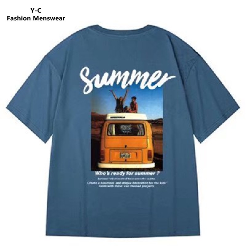 Áo Thun Tay Ngắn Dáng Rộng In Chữ Size M-8XL Thời Trang Cho Nam