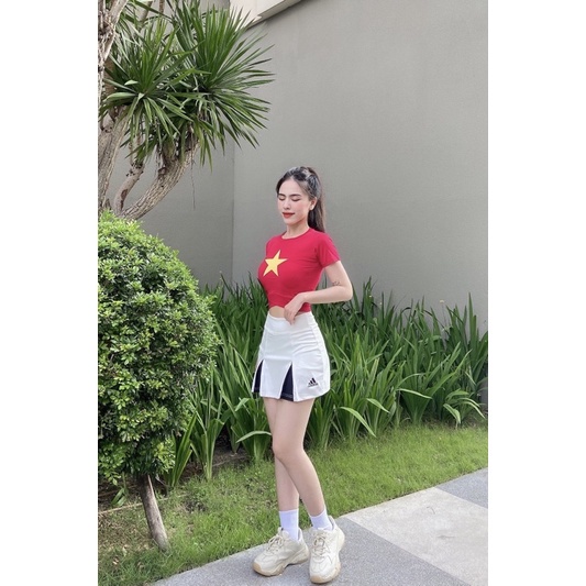 Chân Váy Chơi Golf, Cầu Lông, Tennis Thể Thao 2 Lớp Kiểu Xếp Ly Phối Màu Tập Gym Yoga Chất Liệu Vải Poly 2 Da Siêu Cấp