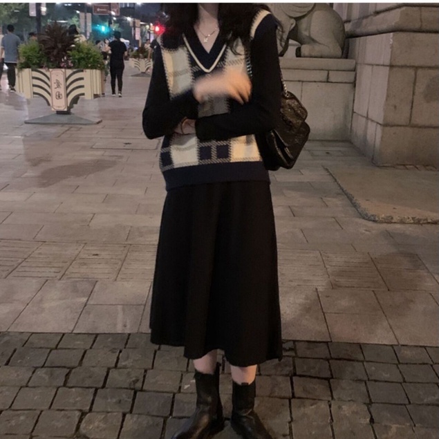 Áo Sweater Dệt Kim Sát Nách Cổ Chữ V Dáng Rộng Thời Trang Cho Nữ | BigBuy360 - bigbuy360.vn