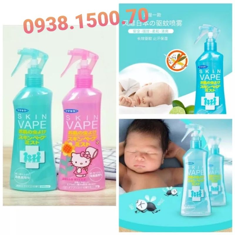 Bình Xịt chống muỗi và côn trùng Skin Vape Hello Kitty 200ml ❌ của nhật