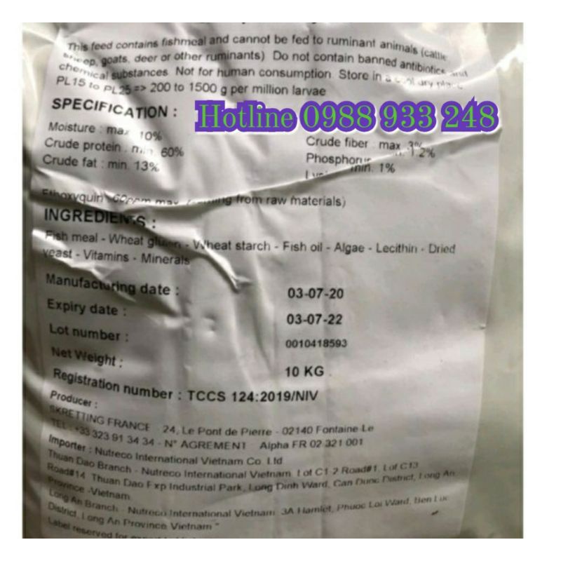 Cám thay thế trùn chỉ PL || Túi 300g