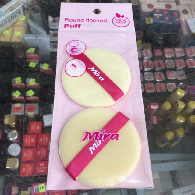 Cặp đôi bông phấn trang điểm Cotton (tròn khô) 5.5cm Mira