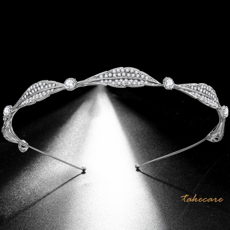 Cài Tóc Hình Chiếc Lá Đính Đá Lấp Lánh Cho Cô Dâu