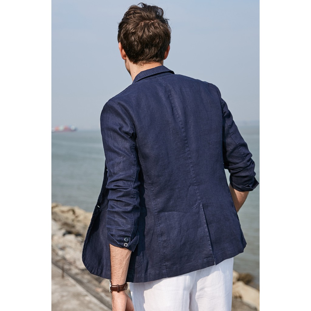 Áo vest Blazer Linen nam dáng lửng, thời trang phong cách trẻ trung | BigBuy360 - bigbuy360.vn