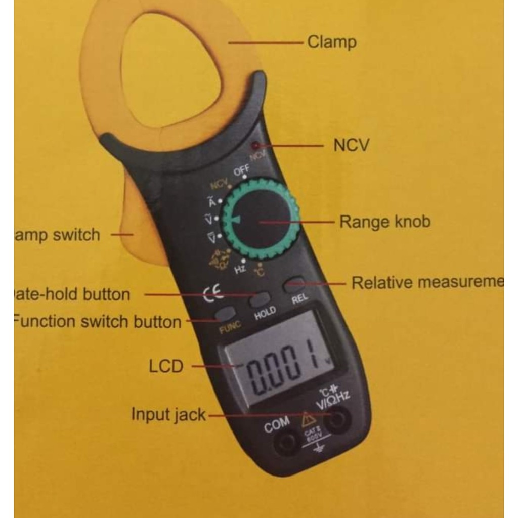 Ampe kìm vạn năng kẹp dòng đo dòng điện đo tụ tần số nhiệt độ NJTY 3266TD