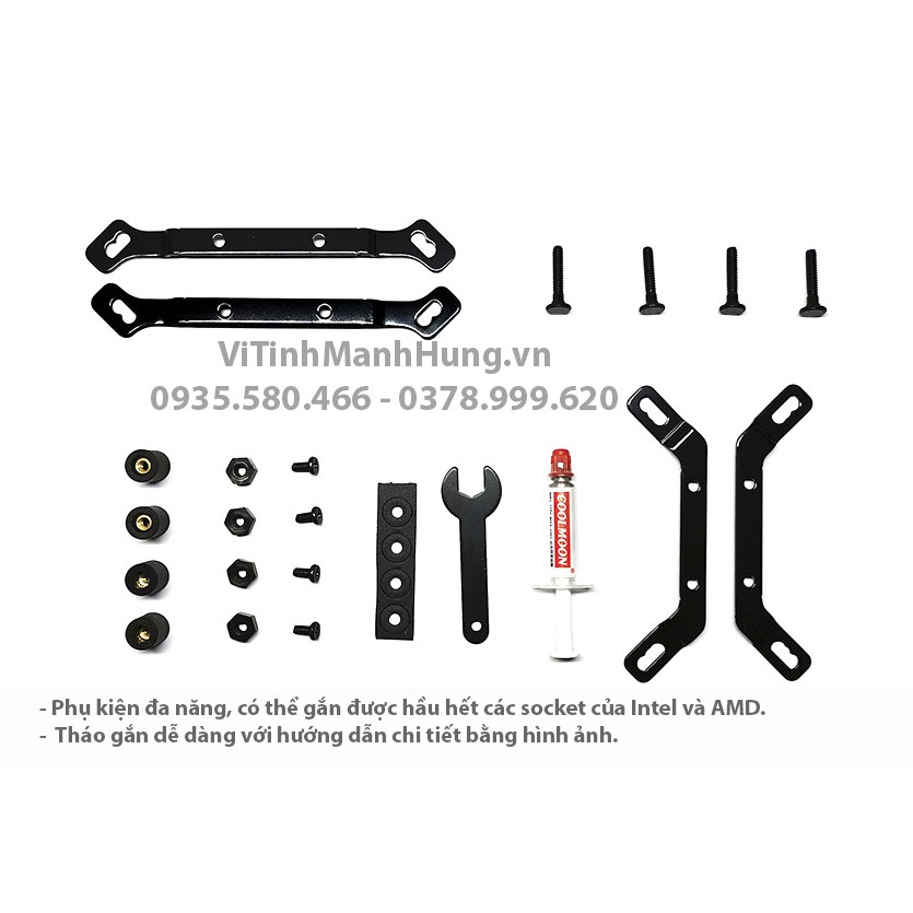 Tản nhiệt chip CPU CoolMoon T500 – Topdown, 5 ống đồng ( Intel – AMD ).