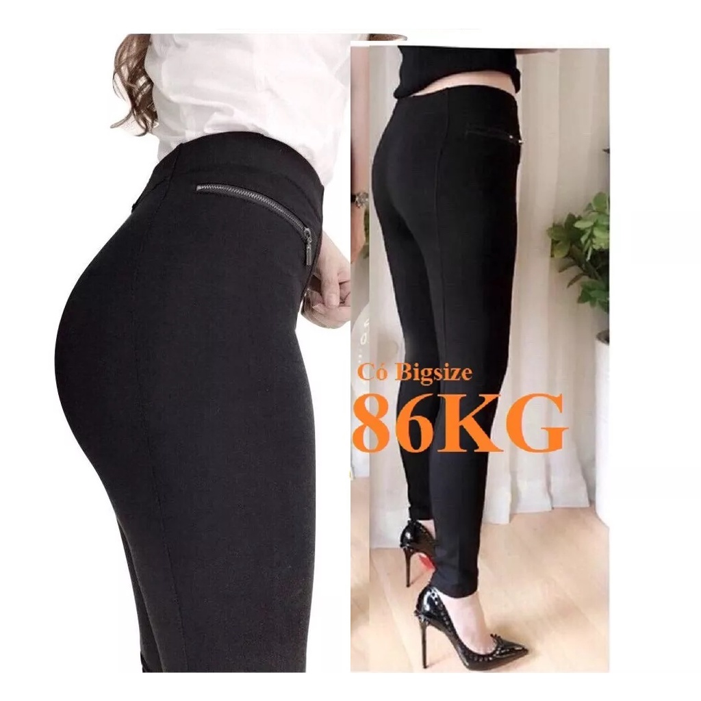 Quần Tregging GU Điểm Hai Khóa Bên Hông, Chất Thun Cotton Dày Mịn, Thoáng, Co giãn Tốt Có bigsize 90KG