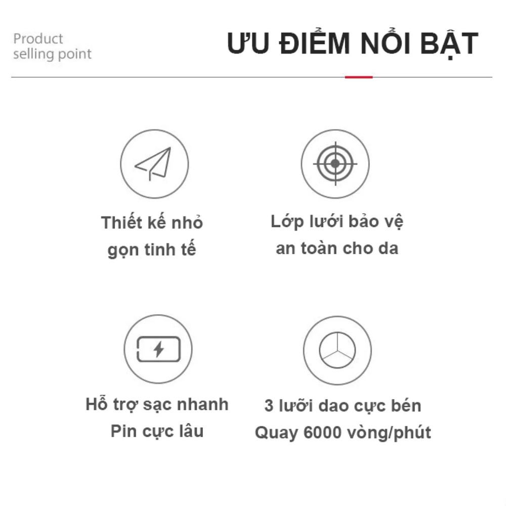 Máy Cạo Râu Mini SHAVER Tặng Kèm Bộ Chổi Vệ Sinh Và Cáp Sạc Làm Từ Nhựa ABS