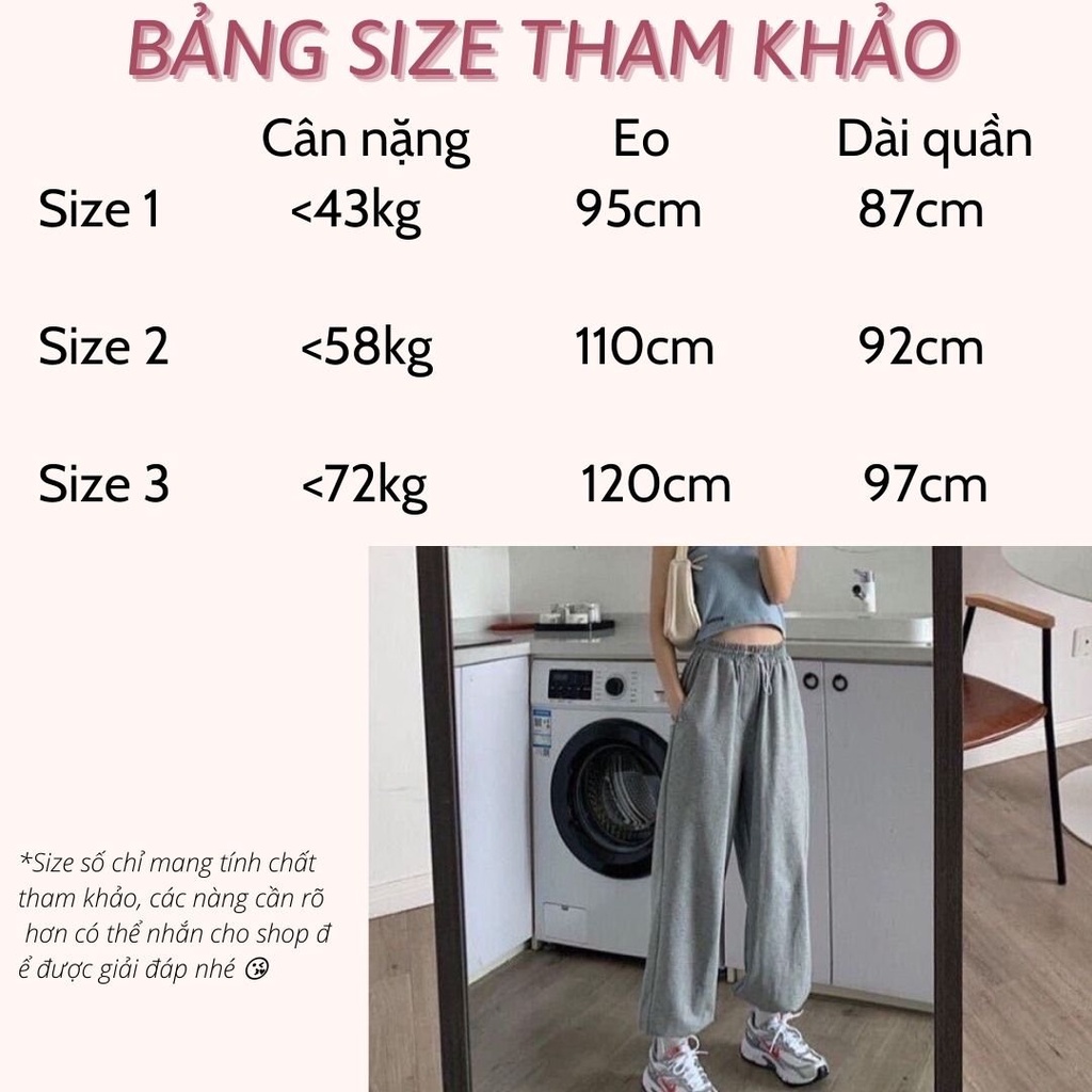 Quần tập gym nữ quần jogger ống rộng phong cách ulzzang 34-75kg QJ223