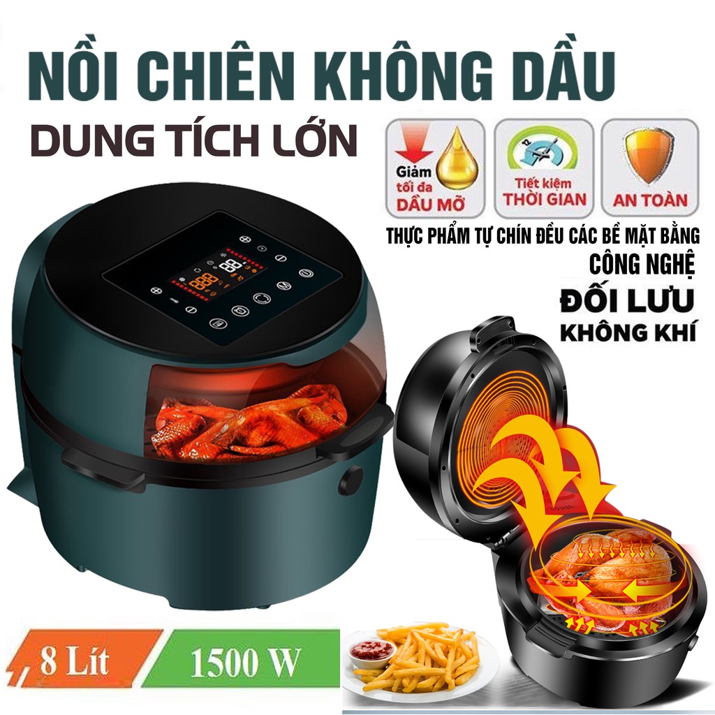 NỒI CHIÊN KHÔNG DẦU 8 LÍT CAMEL 2021 - Bảo Hành 12 Tháng [ Cảm ứng, nồi cơ ] - HÀNG CÓ SẴN- Công Nghệ Mới