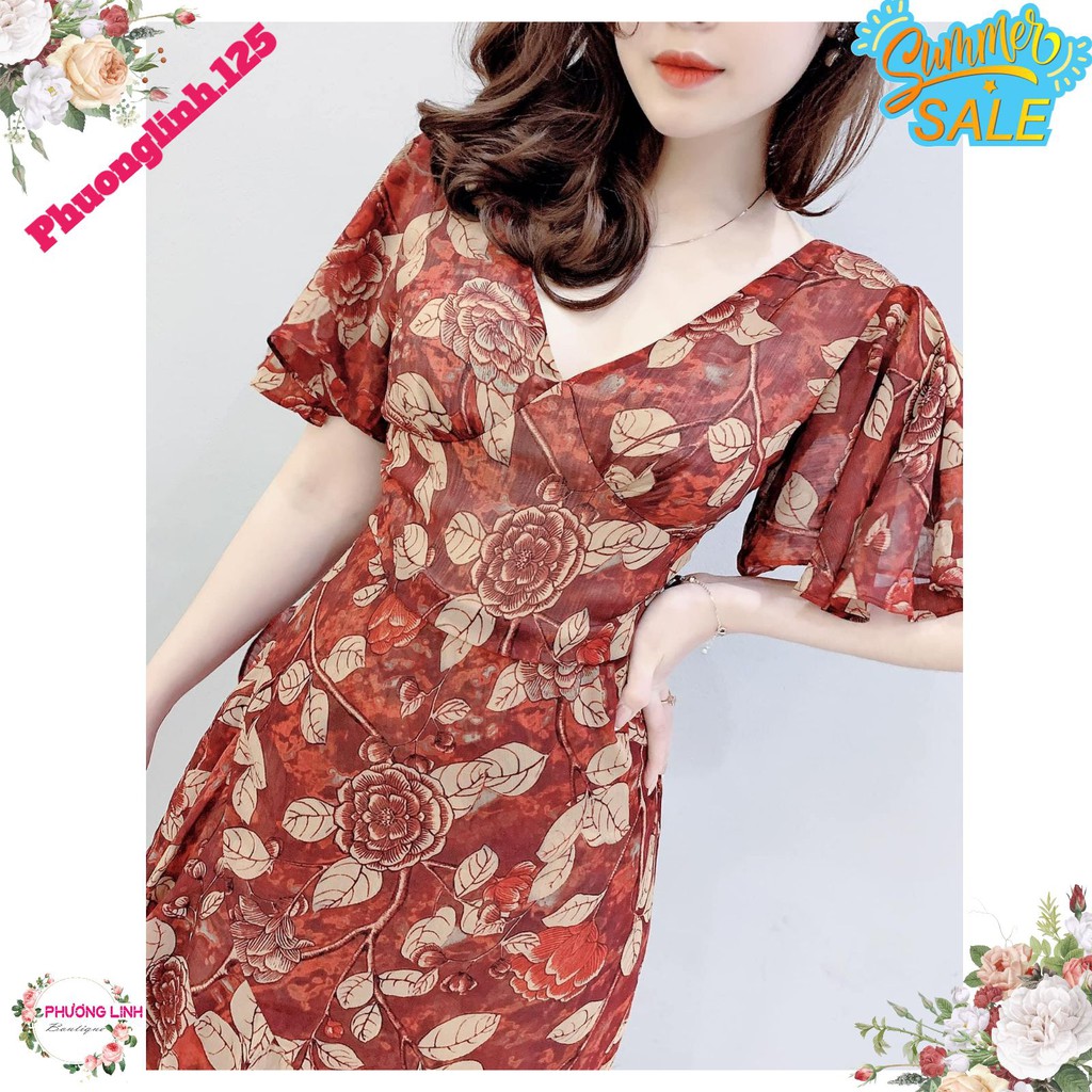 VÁY VOAN XÒE LÁ ĐỎ 2 LỚP | BigBuy360 - bigbuy360.vn