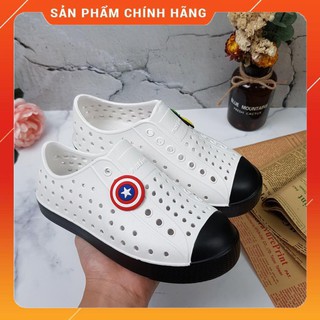 [FULL HỘP] Giày nhựa đi mưa Native - Chất liệu nhựa xốp siêu nhẹ, không thấm nước - Màu trắng viền đen