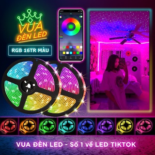 Đèn led Tiktok 3m 5m RGB 16 triệu màu điều khiển bằng điện thoại, nháy theo nhạc, combo dây led đổi màu kèm dây kết nối