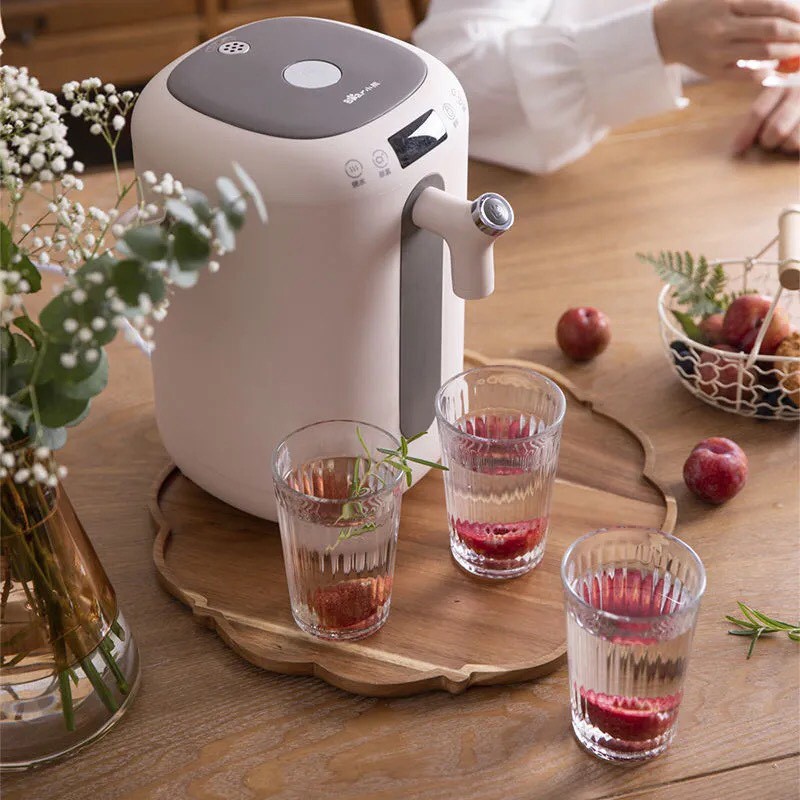 Bình thủy nước nóng - phích giữ nhiệt điều chỉnh nhiệt 2 lớp BEAR màu kem hồng cổ điển bảo hành 12 tháng