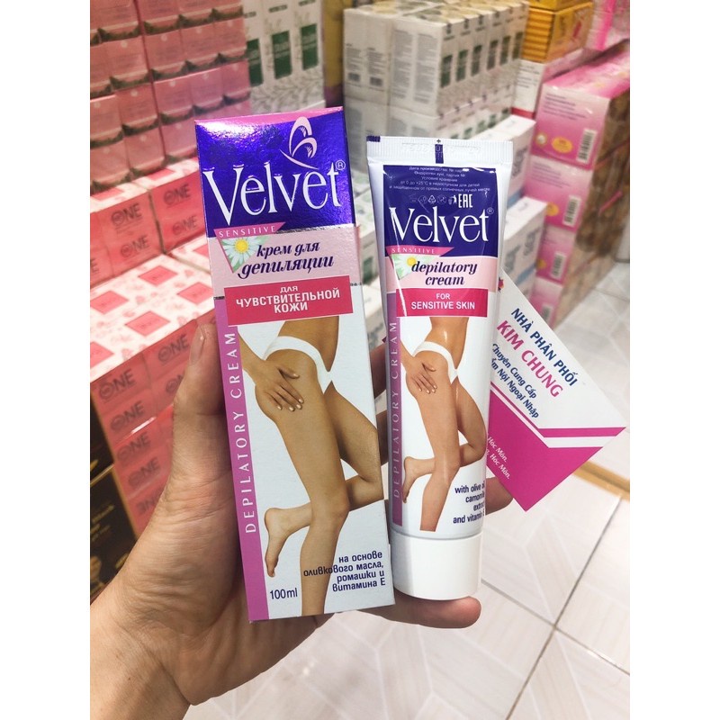 Kem Dưỡng Da ❤ GIÁ RẺ NHẤT ❤ Kem tẩy lông Velvet Sensitive 100ml , nguyên liệu, công thức làm kem trộn trắng da body