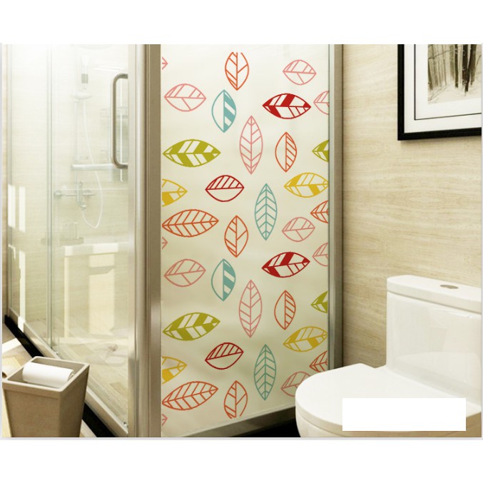 Decal Dán Kính Cao Cấp - Lá Viền Màu ( 60x116 )