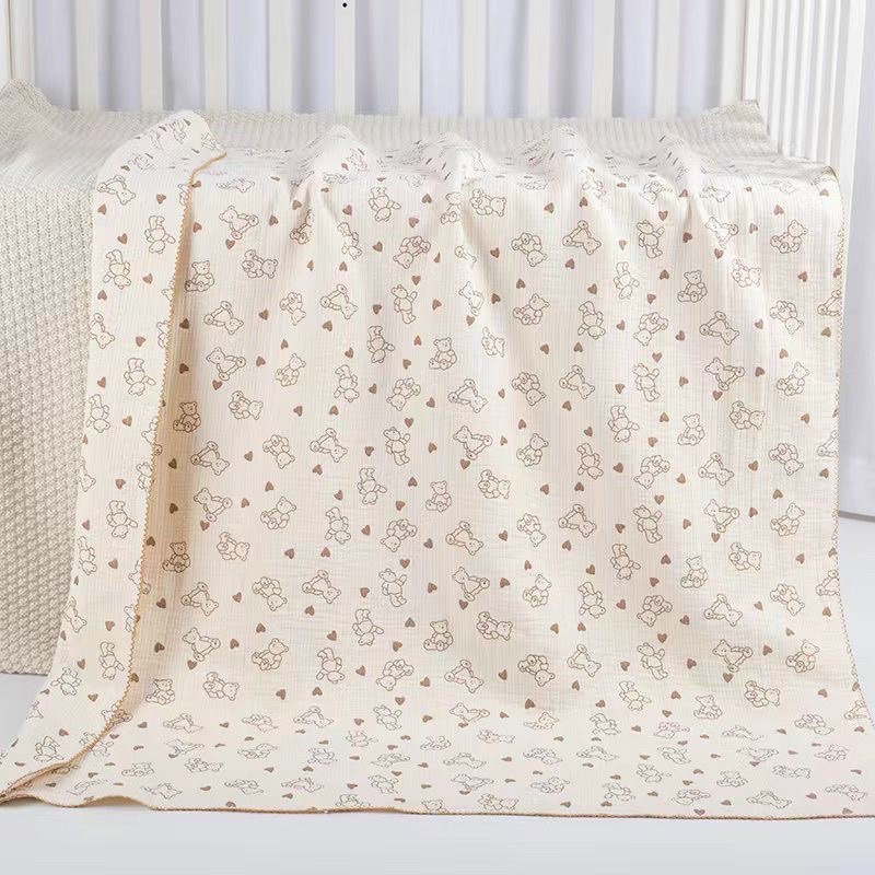 Chăn xô organic phong cách Hàn Quốc siêu xinh cho bé 115*115cm