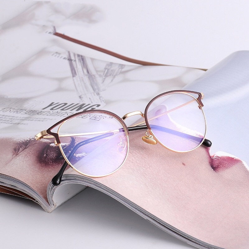 Kính mắt VIENDO kim loại mắt mèo đổi màu chống ánh sáng xanh chống tia UV thời trang Hàn Quốc cho nam và nữ